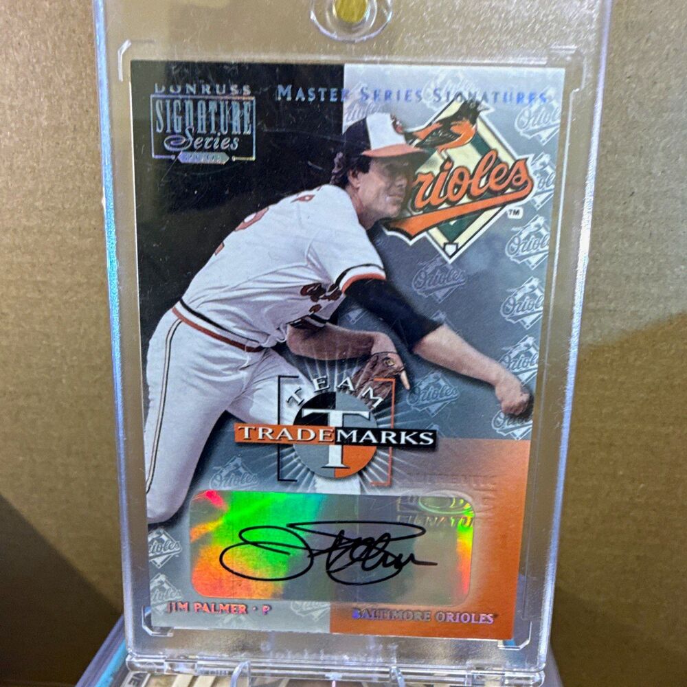 2001 Donruss Signature auto Series Jim Palmer Orioles Team Trademarks Auto